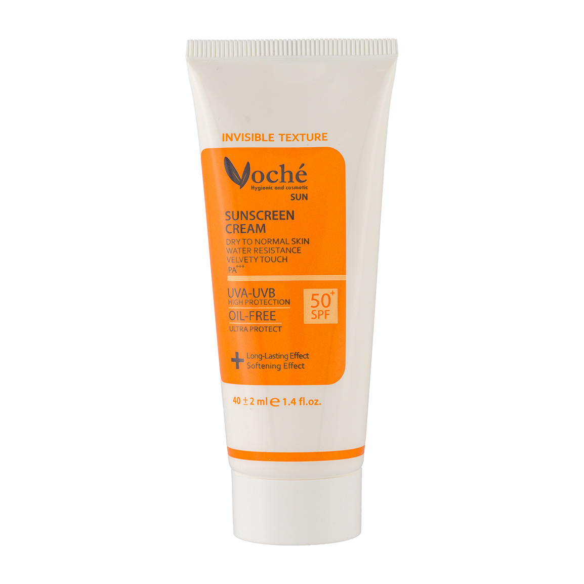 کرم ضد آفتاب بی رنگ وچه با SPF50 مناسب پوست خشک و معمولی حجم 40 میلی لیتر
